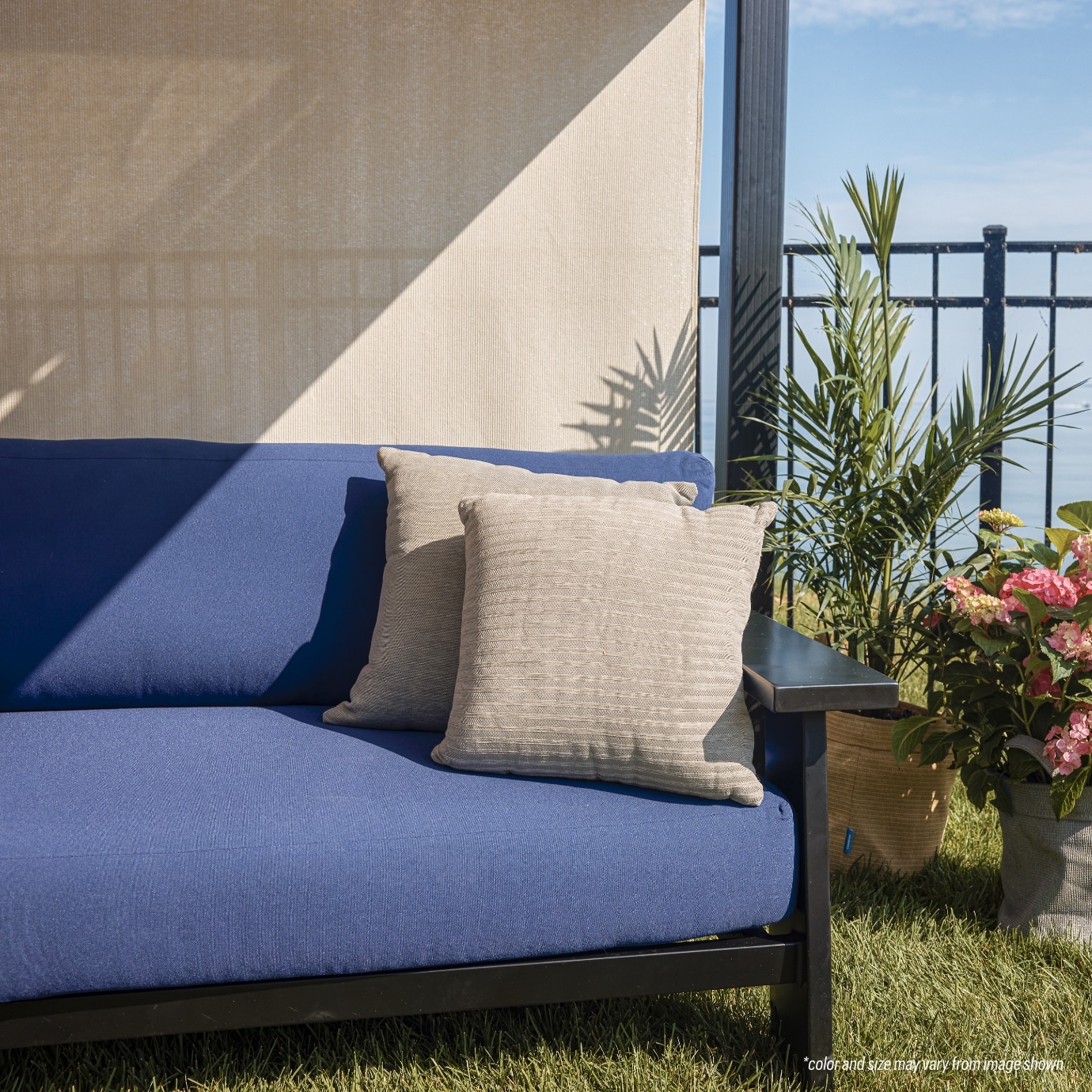 Signature Fabric| Wand Operated Outdoor Roller Shade + Bungee